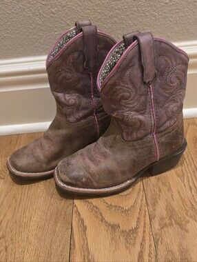 Dan Post Girls Majesty Cowboy Boot Square Toe Sz 11D